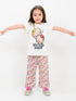 Frill Sleeves Watcha Doin Cotton Trouser Set (Vanilla Pop & Pinks)
